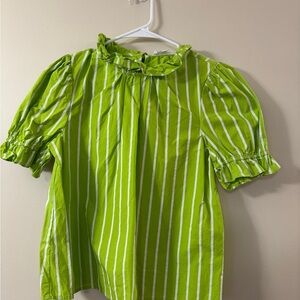 THML Lime Blouse with White Accents